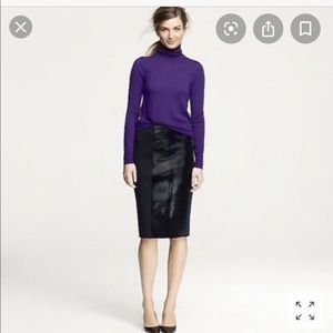 J Crew Wool & Calf Hair Pencil Skirt sz Med/ Large